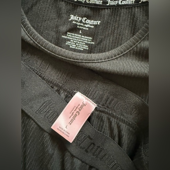 Comfy black with rhinestones juicy couture top with pants set - Picture 2 of 3